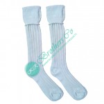 Men White Wool Blend Kilt Hose Socks